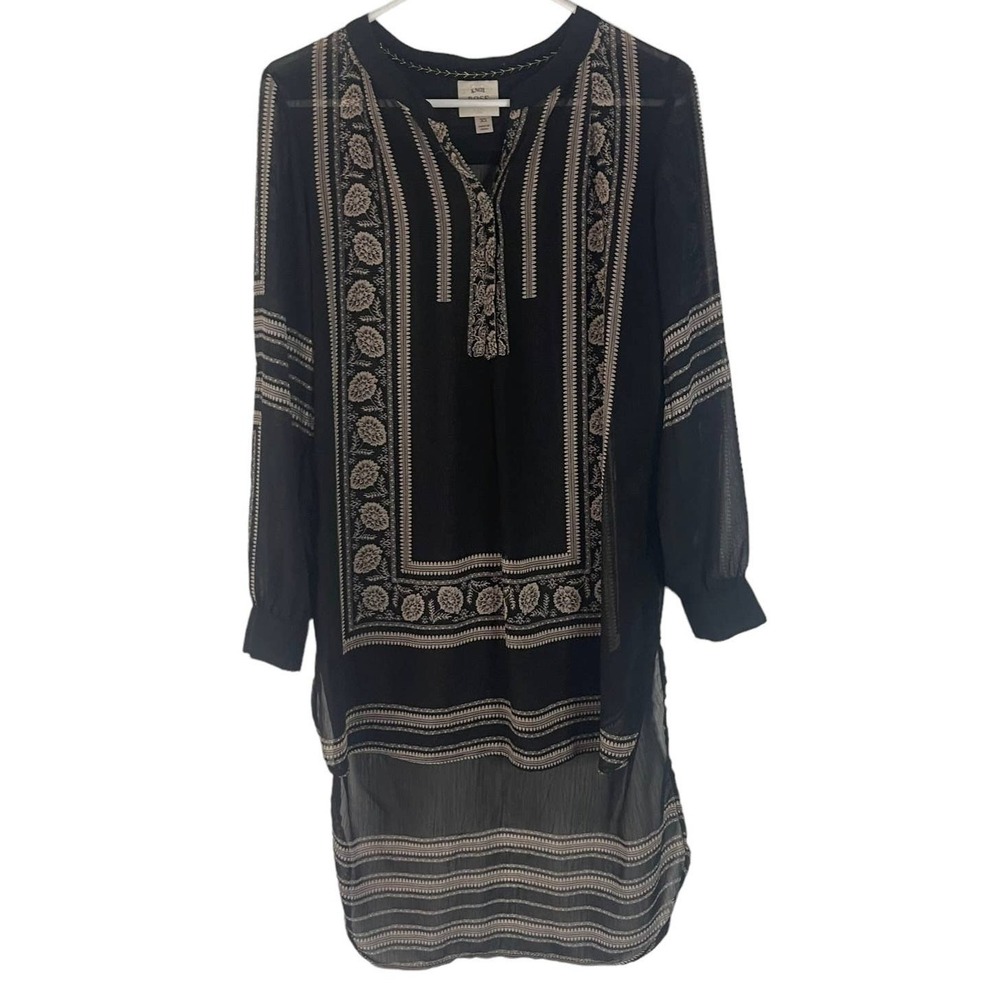 Knox Rose Flowy Long Black Tunic